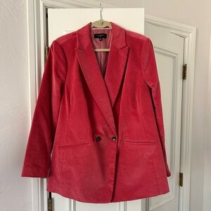 Talbots pink corduroy, double-breasted blazer